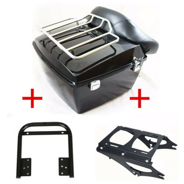 Chopped Trunk Pack Backrest Top Rack Mount For Harley Tour Pak Touring 2009-2013
